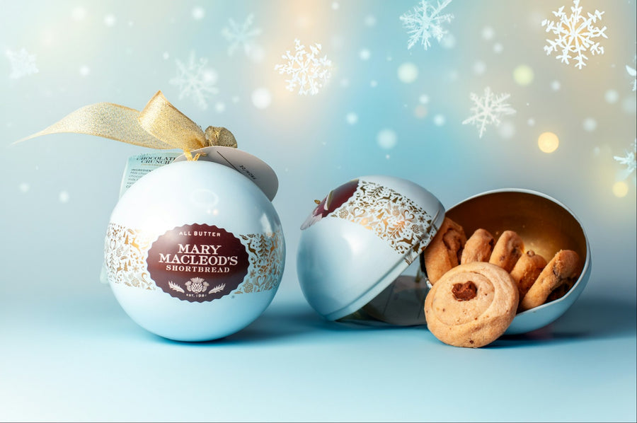 Blue Ornament Tin of Cookies