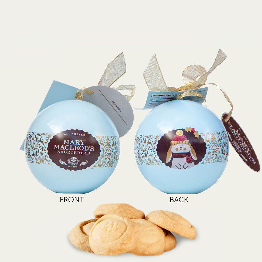 Blue Ornament Tin of Cookies