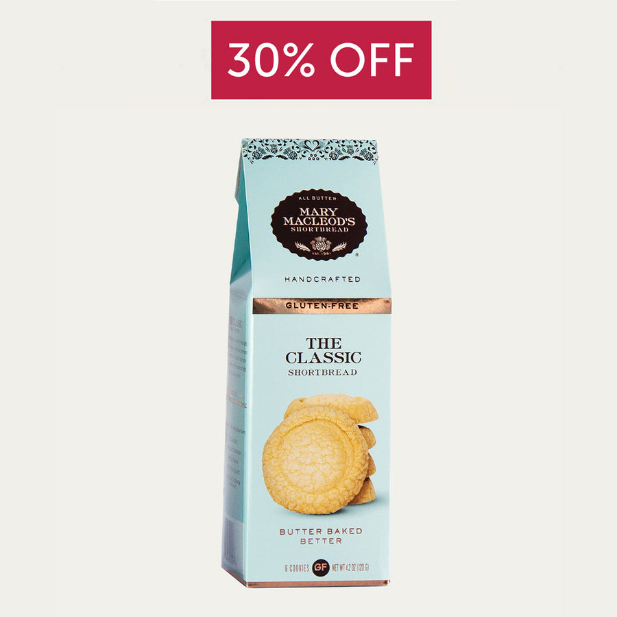 Peaked Box of Gluten Free Shortbread Cookies