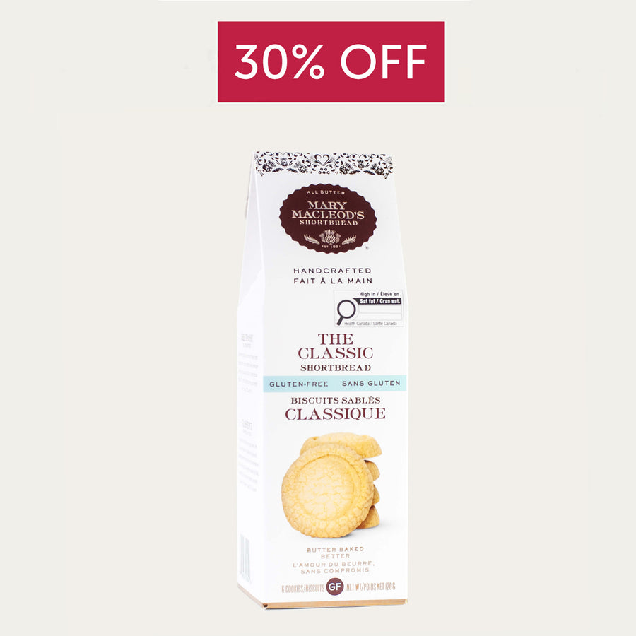 Peaked Box of Gluten Free Shortbread Cookies