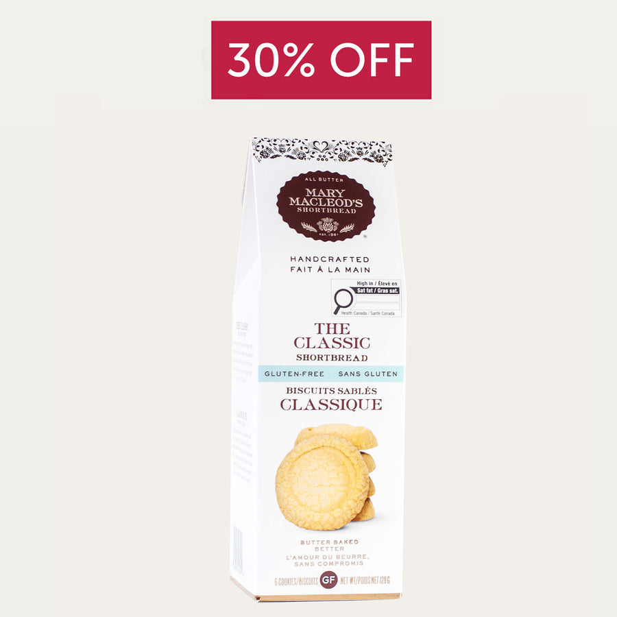 Peaked Box of Gluten Free Shortbread Cookies